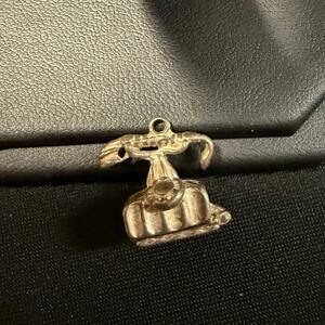 Vintage Silver French Telephone Charm with Secret Compartment